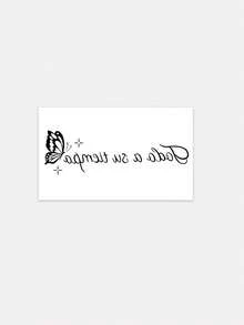 1 pieza Tatuaje temporal impermeable con estilo Y2K de mariposa y texto inspirador, a prueba de sudor, no reflectante, adecuado para el brazo/hombro, accesorio de moda - Negro - Ver 4