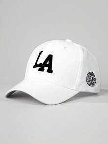 1 件刺绣 LA 人造毛皮可调节棒球帽，户外防晒休闲帽，适合春秋旅行、海滩、男士、Y2K 风格 - 棒球帽 - 查看 6