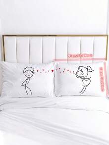 1 par Funda de almohada sin relleno con corazón & con estampado de figura - Multicolor - Ver 5