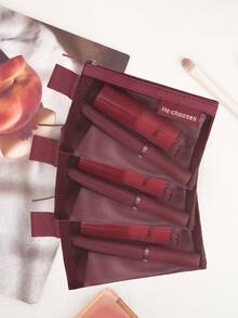 Bolsa de lápiz labial burdeos mini, bolsa de almacenamiento pequeña de malla cuadrada, bolsa con cremallera transparente portátil, bolsa cosmética multifuncional, organizador de maquillaje, mantiene el bolsillo limpio y ordenado, puede almacenar cargadores y cables USB, adecuado para dormitorio, exterior, viaje de verano, vacaciones, decoración del baño, almacenamiento de cosméticos para vacaciones, accesorios de baño, vuelta al colegio - Multicolor - Ver 17