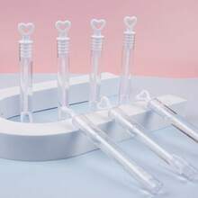 10/20/50/100pcs Creative Heart-Shaped (Empty Bottle) Bubble Wands, Wedding/Party Decoration Bubble Sticks - Transparent-10pcs - View 10