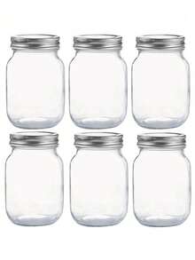 Tarros de cristal Mason, tarros de almacenamiento de cristal, tarros para salsas con tapas selladas normales, adecuados para mermelada, ensalada, miel, regalos de ducha/boda, utensilios de cocina, accesorios de cocina baratos