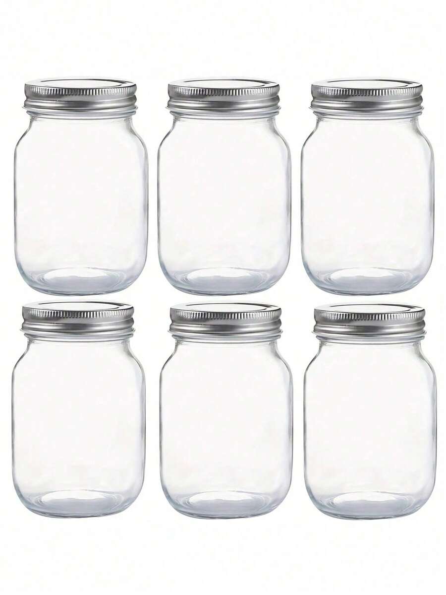 Tarros de cristal Mason, tarros de almacenamiento de cristal, tarros para salsas con tapas selladas normales, adecuados para mermelada, ensalada, miel, regalos de ducha/boda, utensilios de cocina, accesorios de cocina baratos
