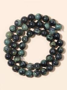 Cuentas de piedras naturales, cuentas sueltas de obsidiana, jade birmano, ojo de tigre, redondas y lisas, piedras preciosas de curación de energía para hacer joyas, pulseras y collares DIY