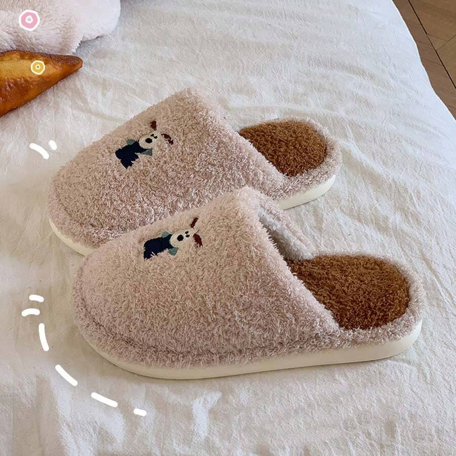 Herbst/Winter Plüsch Hausschuhe, unisex süßes Cartoon Katzen Design, bequeme flauschige Hausschuhe für Zuhause