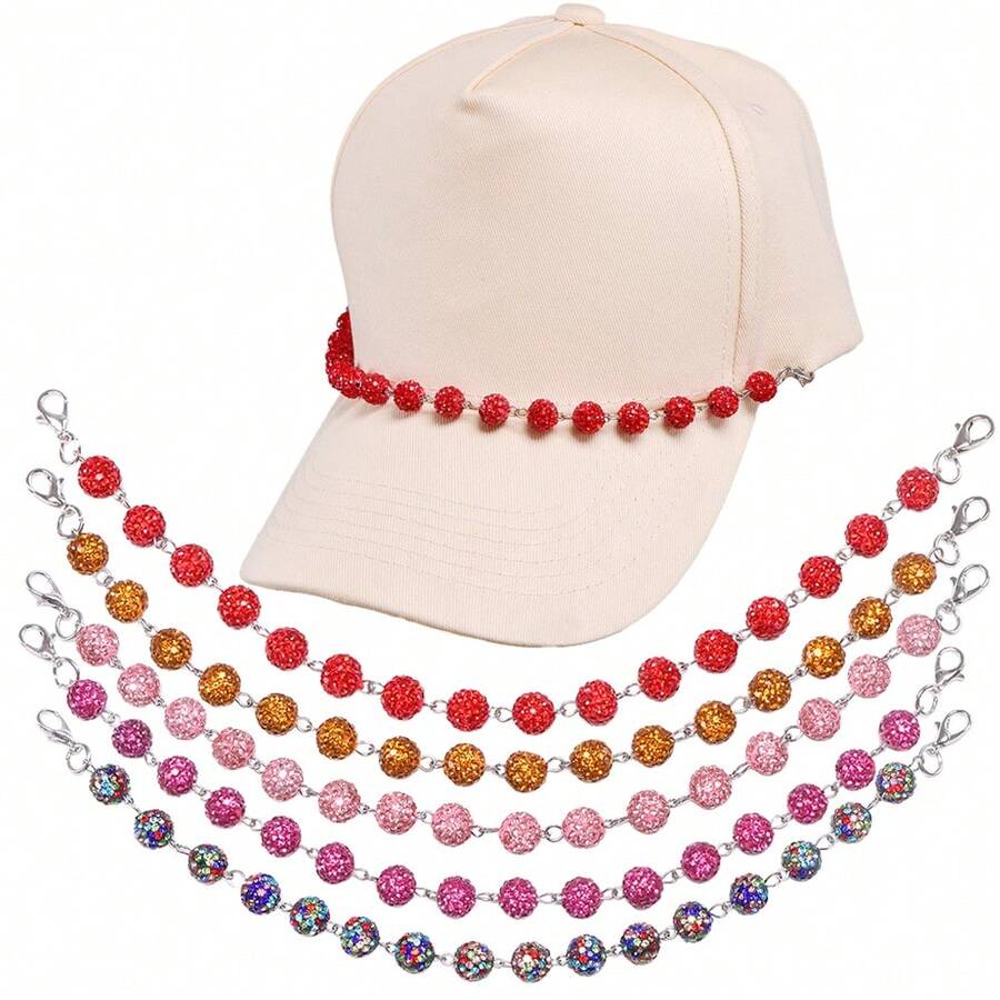 1pc Rhinestone Beaded Chain Accessory, Fashionable & Versatile Hat Chain, Premium Accessory For Daily Wear
