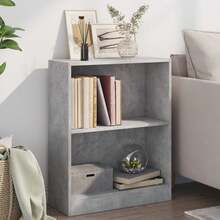 Libreria Larryhot Grigio Cemento 60x24x76 cm Legno ingegnerizzato, resistente e durevole, facile da montare, stile decorativo, adattA, Per riporre soprammobili, statuette, libri, piccoli oggetti, ecc. - Grigio - Visualizzare 1