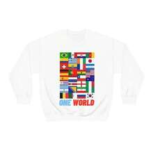 One World Flags Of The World - Unisex Crewneck Sweatshirt - White - View 2