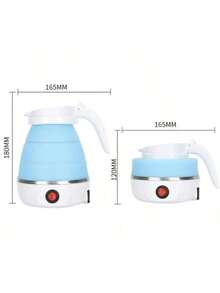 Hervidor Tetera Eléctrica Portatil Viaje Plegable Silicona Tipo Cafetera Estilo Jarra De Grado Alimenticio Calentador 6 Minutos Agua Caliente Rapida Ahorra Espacio Liviana Ligera Moderna Ideal Para Cualquier Lugar Casa Oficina Escuela Vacaciones - Celeste - Ver 2