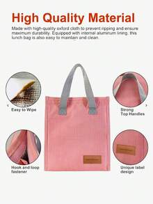 1 szt. Nowa, zapieczętowana torba na lunch, przenośna, wielokrotnego użytku torba na lunch, wodoodporna torebka, odpowiednia do biura, pracy, szkoły, podróży, kempingu, pikniku na świeżym powietrzu dla mężczyzn i kobiet, wielokrotnego użytku pojemnik na lunch, duża torba na lunch, odpowiednia do pracy, pikniku, plecaka, torebki na lunch, torby chłodzącej, torby do przechowywania, uroczej torby na lunch, torby na lunch, małej damskiej torby na lunch, torby na przybory szkolne