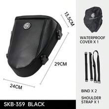 ALPINES FOX Multifunction Motorcycle Rear Seat Bag Waterproof Motorcycle Tail Bag Large Capacity Motocross Rider Shoulder Bag With Raincover