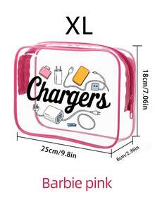 大容量高品质PVC旅行收纳包，拉链封口 - 轻便防褪色化妆洗漱包，适合女性/女孩，TSA认证便携式化妆包，易于擦拭清洁，科技先进的收纳方案 | 现代美学 | 防褪色材质，旅行必备，假日度假包，学生化妆包，邮轮旅行洗漱包，男士浴室收纳包 - 彩色 - 查看 14