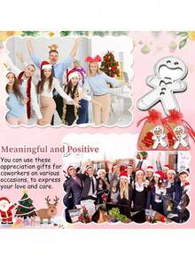 15 pièces/set Ensemble cadeau ouvre-bouteille bonhomme en pain d'épices de Noël - Design de dessin animé mignon, en acier inoxydable, métal, ouvre-bouteille manuel, comprenant 5 pièces d'ouvre-bouteilles bonhomme en pain d'épices, 5 pièces de cartes sapin de Noël, 5 pièces de sacs en laine flocon de neige rouge. Parfait pour la cuisine, les fêtes et les cadeaux de Noël, accessoires ludiques, détails raffinés, accessoires de fête