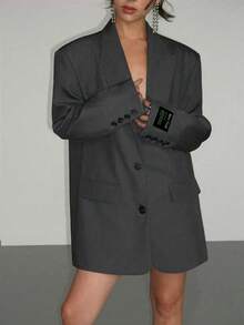 Women's Lightweight Blazer.This Casual Yet Distinctive Mid-Length Formal Peaked Lapel Jacket Is Suitable For Occasions Such As Banquets, Weddings, Festivals, Parties, And Outings. It Is An Elegant And Chic Women's Clothing Piece For Autumn.