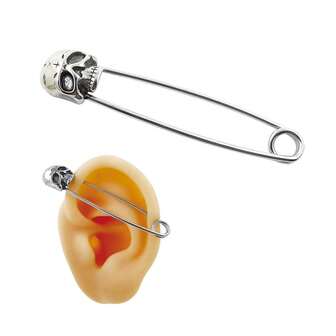 1 件 14G 和 16G 骷髅针形工业穿孔不锈钢软骨耳环耳洞身体饰品万圣节