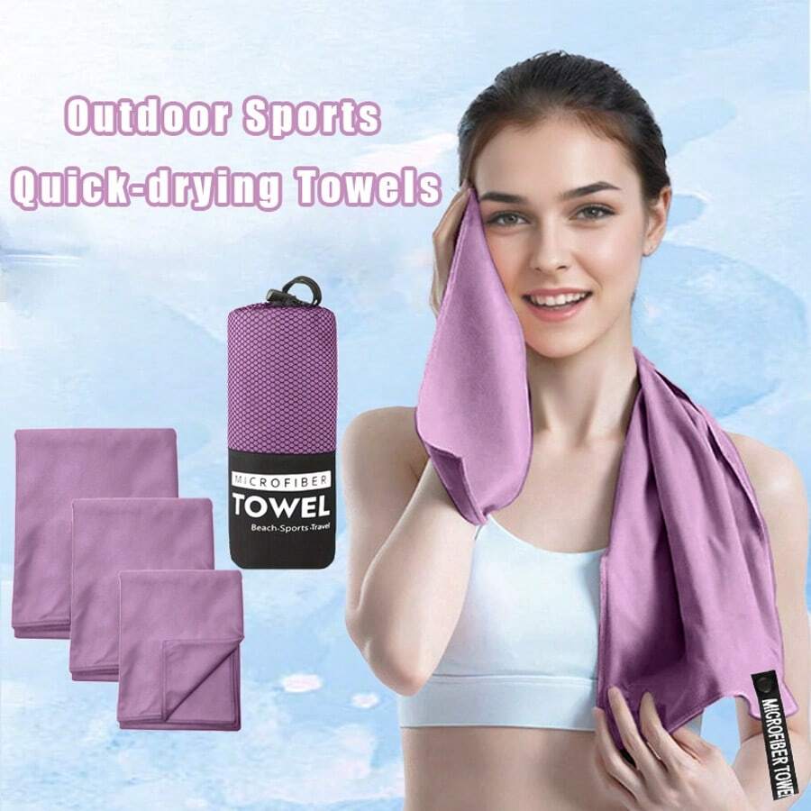 3pcs Superfine Fiber Quick-Drying Towels, Golf Towels, Golf Course Accessories, Soft And Comfortable Fitness Towels, Absorbent And Quick-Drying Outdoor Sports Towels, Suitable For Running, Fitness, Camping, Etc