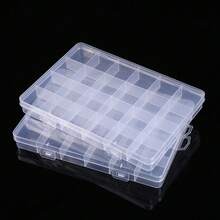 24 Grid DIY Hardware Organizer Box With Lid Plastic Storage Container Jewelry Craft Bead Organizer Transparent Parts Case Tool Box Small Item Stackable Divider Case