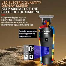 Kemei Hair Trimmer Men Professional Hair Clipper Electric Beard Razor 0mm T-Blade Hair Cutting Machine Haircut Shaver KM-MAX5090