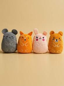 小狗吱吱叫狗玩具套装毛绒小狗，可爱咀嚼宠物狗玩具，带吱吱叫声，适合小型犬玩耍（仅限宠物）