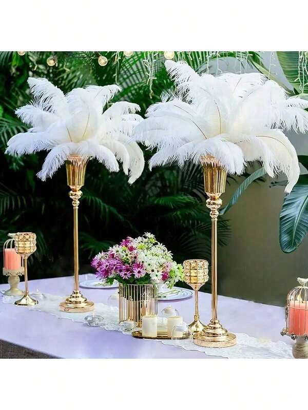 2 pièces/4 pièces/6 pièces Set de support de fleurs en métal doré, décoration de centre-pièce élégante, convient pour la décoration de mariage, la décoration de table de salle à manger à la bougie, la décoration de la maison, la décoration de la pièce, vase à fleurs, vase en verre