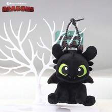 Universal Pictures Officially Authorized Dragon Tamer Series - Cute Toothless 13cm Tall Plush Hanging Keychain & Backpack Hook, Sitting Figure Soft Toy, Birthday Gift For Friends