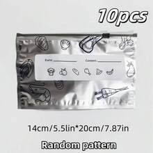 10PCS Aluminum Foil Storage Bags, Suitable For The Kitchen: Perfect For Organizing And Preserving Food In The Refrigerator Or Freezer. Reusable Aluminum Food Storage Bags - Sealed Odor-Proof Bags, Suitable For Household Refrigerators And Freezers, With Labels. Used For Nuts, Grains, Snacks, Meats, Etc