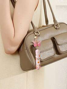 香水喷雾瓶，1/2个水晶蝴蝶吊坠香水瓶，带钥匙扣底部的香水分装瓶，5ml蝴蝶花朵印花香水分装工具，送给家人和朋友的生日礼物，节日礼物