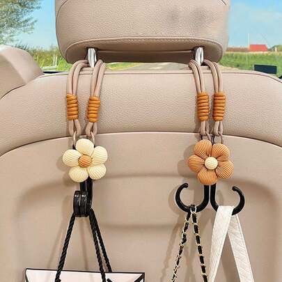 1 件汽车座椅靠背挂钩，双头挂钩，用于手提包和包袋，汽车内饰配件，方便的头枕挂钩，汽车装饰附件
