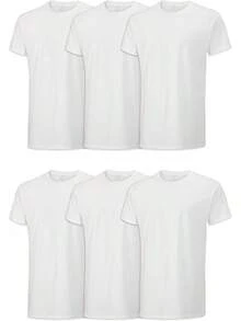 Men's Crew Tee Undershirts, Wicking,, Big & Tall Available - 白色 - 6 件裝 - 查看 10