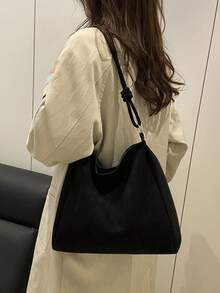 奢华新款PU皮革时尚高端手提包 - 黑色 - 查看 9