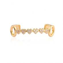 2pcs Hip Hop  Fashion Gold Teeth Micro Inlaid Heart Full Diamond Teeth Set Daily Street Personality Rap Accessories Suitable For Men And Women Daily Wear Exquisite Halloween Christmas Thanksgiving Holiday Gifts Birthday Gifts - Bạc - Xem 7