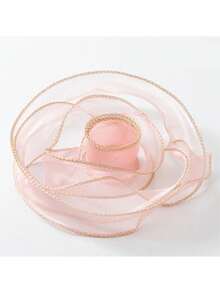 10码4厘米/圣诞装饰丝带，圣诞礼品包装丝带，金色鱼尾纱丝带，雪纱，波浪纱头饰，蝴蝶结装饰，适用于花束，花环，婚礼，生日派对，圣诞节和万圣节礼品包装，头饰，服装装饰