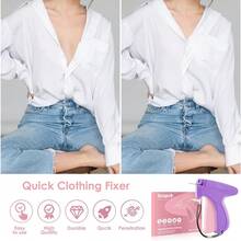 Handheld Clothing Stitch Gun, Quick Fix Tool For Clothes, Includes 6 Needles & 2000 Fasteners (Black/White), Portable Sewing Machine For Home & Travel, Easy To Use, Durable Fabric Repair Kit - Màu tím - Xem 5