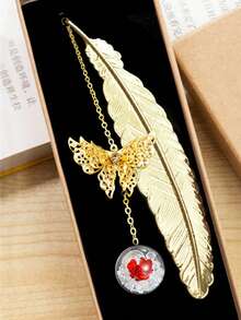 1pc Butterfly Bookmark,Bookmarks Gifts,Elegant Reading Accessories For Book Lovers,Students,Writers, Readers,Ideal Gift For Birthdays, Graduations, And General Gifting,Valentine's Day Gifts,Mother's Day,Teacher's Day,Birthday Gift For Students(Gift Box Not Included)