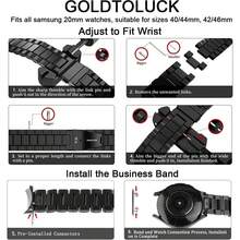 1pc Silvery Black Quick Release Metal Strap For Samsung Galaxy Watch 7 Band, Galaxy Watch 6 Bands 6 Classic 47mm 43mm, 5 4 44mm 40mm FE 5 Pro 45mm 4 Classic 46mm 42mm, Stainless Steel Strap For Men & Women, 20mm