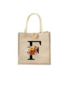Bolso de tela con estampado de letras, bolso de tela estampado, bolso con decoración de botones, bolso grande de capacidad minimalista, bolso de tela casual y portátil de gran capacidad, bolso de compras multifuncional, nuevo diseño, gran capacidad, compañero de compras, bolso de hombro, bolso de tela, bolsa de almuerzo, lonchera, bolso cruzado, para mujer, uso diario, cita - Multicolor - Ver 28