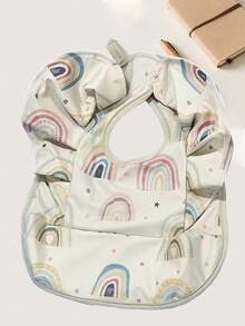 1pc Baby Bib, Sleeveless With Pocket, Newborn Drool Protection Apron, Infant Burp Cloth, Toddler Feeding Smock - Multicolor - View 10