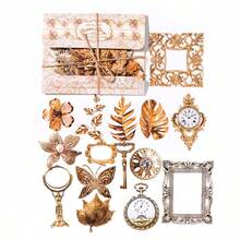 30入組復古浮雕花紋巴洛克風格相簿貼紙，適用於DIY裝飾和拼貼
