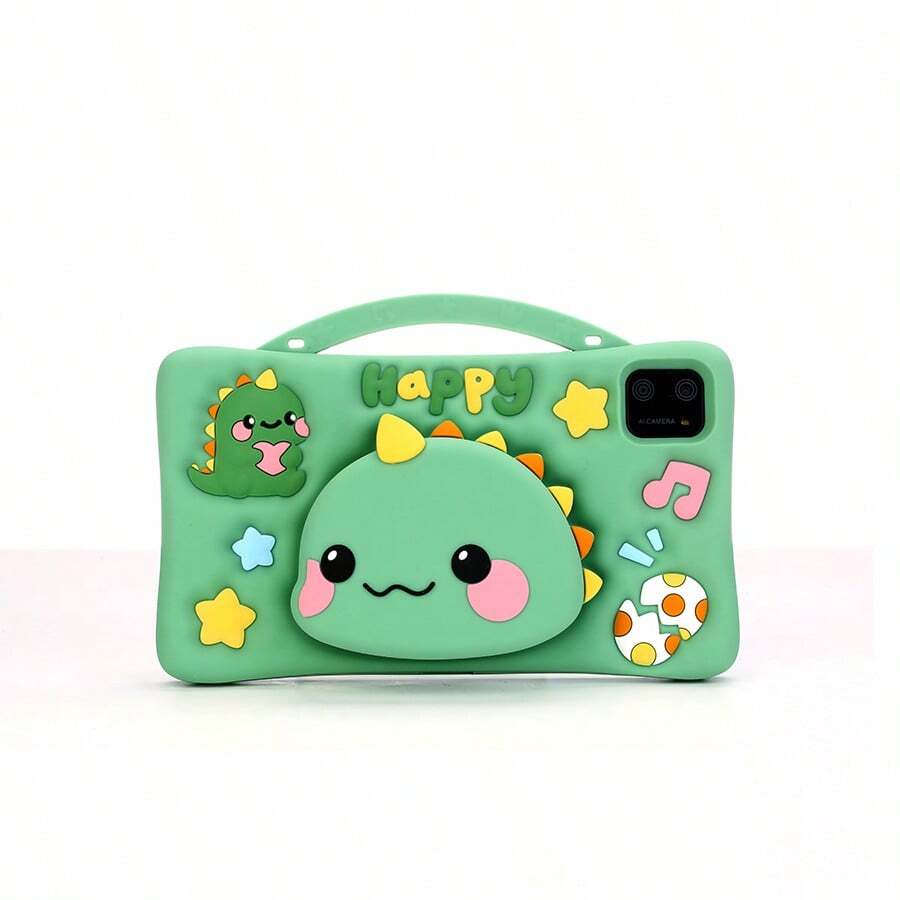 Tablet educacional infantil computador de aprendizagem sistema Android com capa protetora de desenho animado - Verde - Visão 1