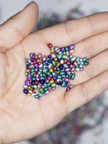 10/20/50/80/120/180g elektroplattierte bunte Mini-Glassteine, ca. 2-7mm Durchmesser, Wohnaccessoires, geeignet zum Dekorieren von Möbeln, Weihnachtsartikeln