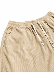 Nuovi pantaloni casual in velluto a coste da donna, di colore unito con tasche con laccetto, traspiranti e confortevoli, adatti per attività quotidiane