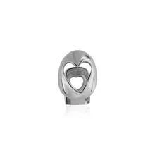 2pcs Hollowed-Out Heart Grillz Set, Golden And Silver Open Face Teeth Caps, Hip Hop Dental Jewelry For Women And Men