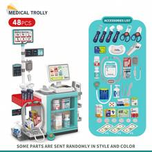 48pcs Kids' Cash Register Toy Set - Pharmacy Clinic Counter, Includes Toy Stethoscope, Play Money, Thermometer, Credit Cards, And Medical Tools. Doctor's Uniform,Perfect For Boys And Girls To Role-Play As Pharmacists And Cashiers. Top Choice For Birthday Gifts And Playtime. - Multicolor - View 14