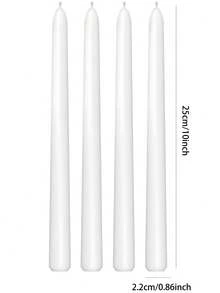 12pcs/4pcs Household Emergency Red And White Candles Classic Romantic Wedding Candlelight Dinner Smokeless Long Stem Candlestick Candle