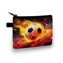 酷炫足球主题零钱包，色彩缤纷，节日足球印花，休闲风格，涤纶材质 - 彩色 - 查看 17