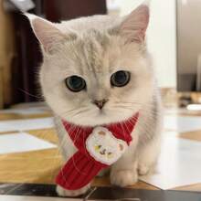 Cachecol Quente de Tricô para Cães e Gatos Pequenos - Macio e Elástico, Design Aconchegante de Natal com Estampas Xadrez e Listradas, Lavar à Mão Apenas, Acessório Aquecedor de Pescoço para Outono e Inverno