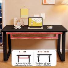 Modern Minimalist Style Computer Desk, Home Office Desk, Writing Desk, Work Table, Gaming Table - Black - View 3