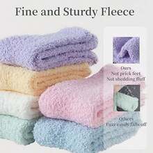 6 Pairs Of Women's Plush Socks, Soft Home Slippers, Fluffy Sleeping Socks, No Shedding Of Hair