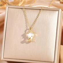 Sanrio 1pc Sanrio Cute Sparkly Rhinestone Kitty Cat Pendant Necklace, Delicate Cartoon Cat Charm Elegant Luxury Fashion Jewelry