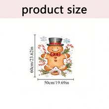 Pokrowiec na krzesło z motywem piernika, laski cukrowej, ostrokrzewu, płatka śniegu, zdejmowany krótki pokrowiec na krzesło z pluszu, ochraniacz na oparcie, odpowiedni do jadalni, salonu, biura, hotelu i wystroju domu, na każdą porę roku - Wielokolorowe - Zobacz 3